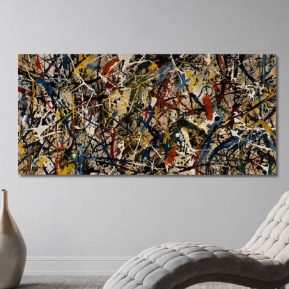 Convergenza Opera Ispirata Jackson Pollock ijsp6 quadro stampato su tela