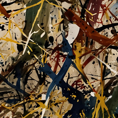 Convergenza Opera Ispirata Jackson Pollock ijsp6 quadro stampato su tela