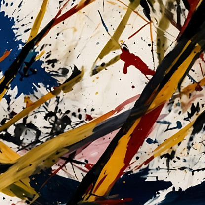 Dinamica Astratta Stile Jackson Pollock ijsp7 quadro stampato su tela