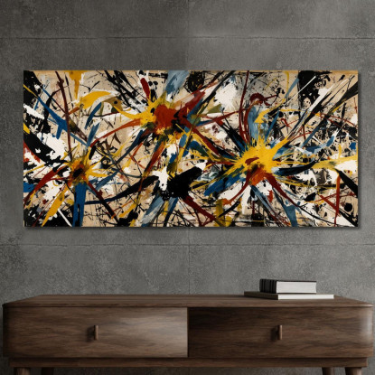 Dinamica Radiale Stile Jackson Pollock ijsp8 quadro stampato su tela