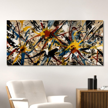 Dinamica Radiale Stile Jackson Pollock ijsp8 quadro stampato su tela