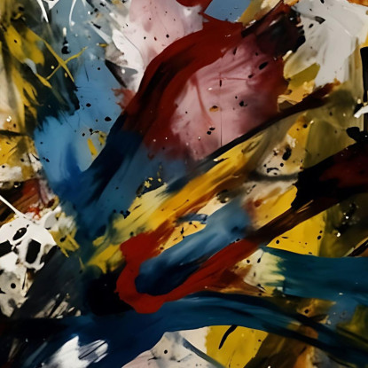 Dinamismo In Movimento Stile Jackson Pollock ijsp9 quadro stampato su tela