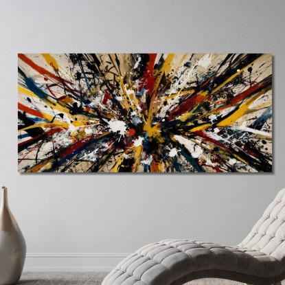 Esplosione Di Colore 2 Opera Ispirata Jackson Pollock ijsp11 quadro stampato su tela