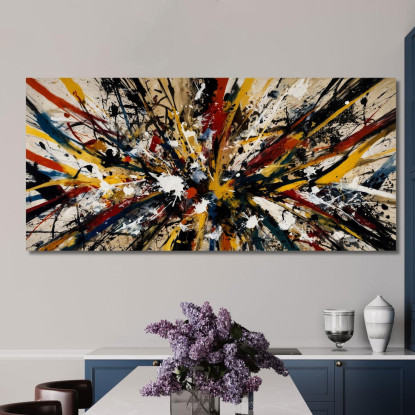 Esplosione Di Colore 2 Opera Ispirata Jackson Pollock ijsp11 quadro stampato su tela