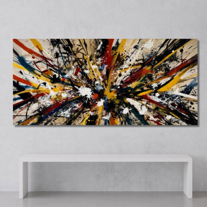 Esplosione Di Colore 2 Opera Ispirata Jackson Pollock ijsp11 quadro stampato su tela