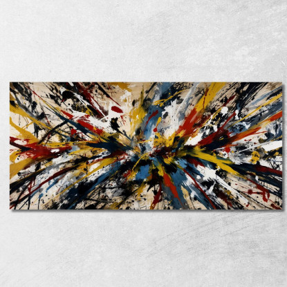 Esplosione Di Colore Opera Ispirata Jackson Pollock ijsp12 quadro stampato su tela