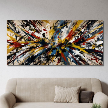 Esplosione Di Colore Opera Ispirata Jackson Pollock ijsp12 quadro stampato su tela