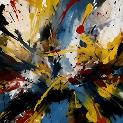 Esplosione Di Colore Opera Ispirata Jackson Pollock ijsp12 quadro stampato su tela