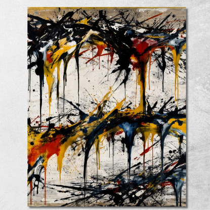Espressione Liquida Stile Jackson Pollock ijsp13 quadro stampato su tela