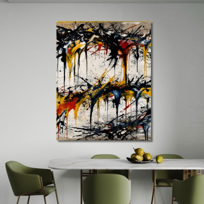 Espressione Liquida Stile Jackson Pollock ijsp13 quadro stampato su tela