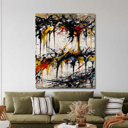 Espressione Liquida Stile Jackson Pollock ijsp13 quadro stampato su tela