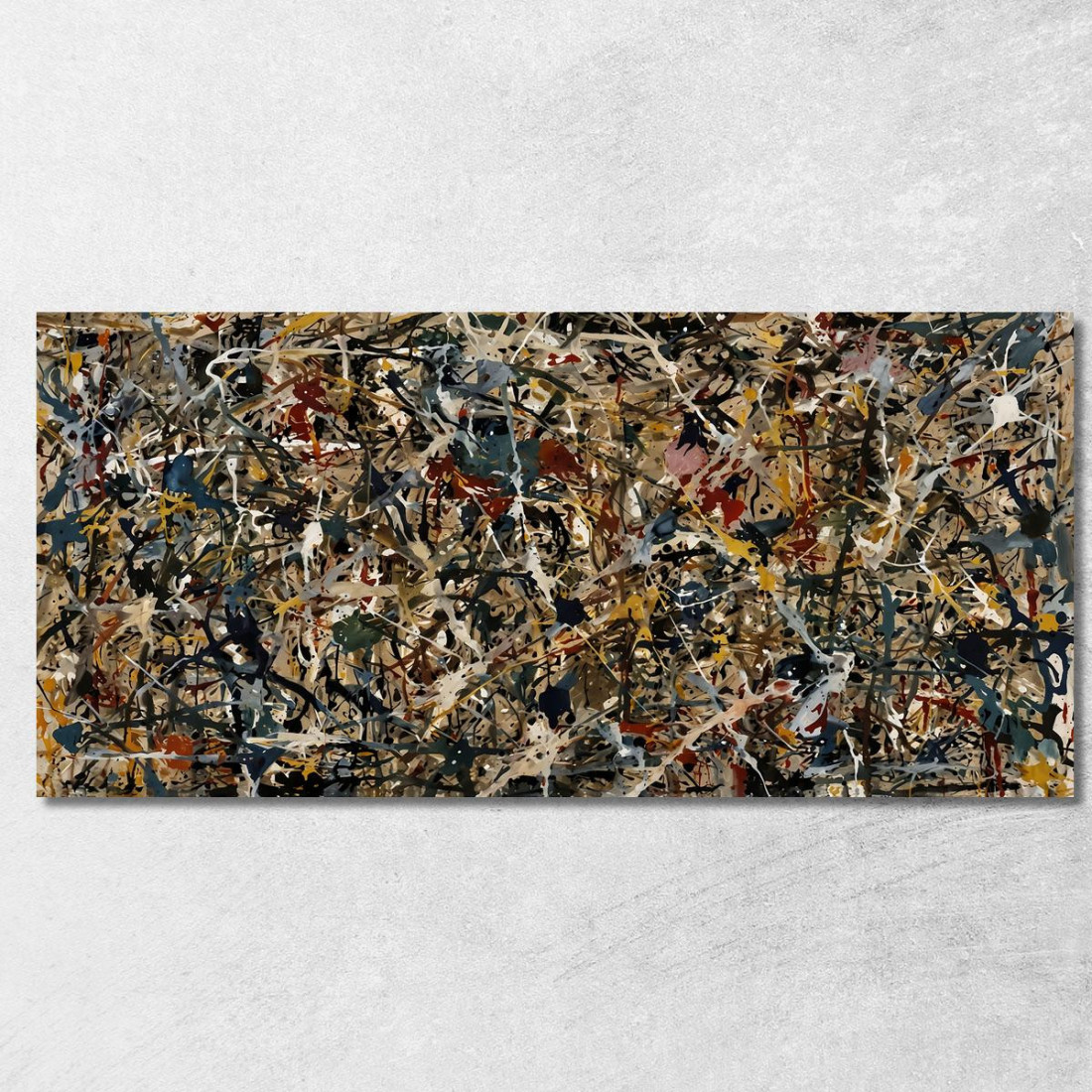 Numero 1 Ispirato Jackson Pollock ijsp14 quadro stampato su tela