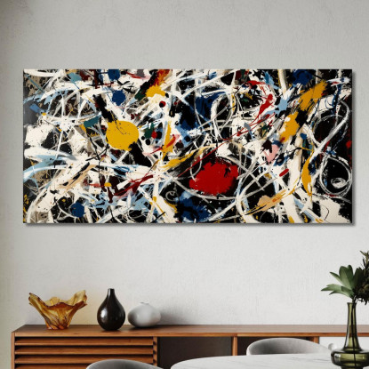 Numero 15 Opera Ispirata Jackson Pollock ijsp16 quadro stampato su tela