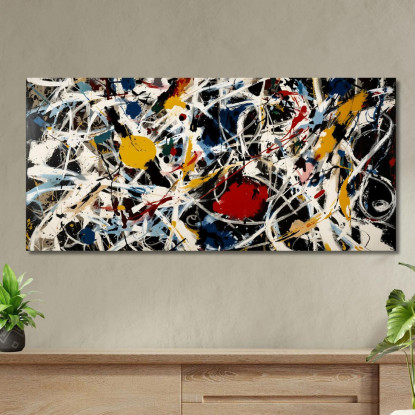 Numero 15 Opera Ispirata Jackson Pollock ijsp16 quadro stampato su tela