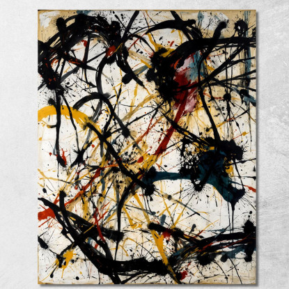 Numero 26 Opera Ispirata 3 Jackson Pollock ijsp18 quadro stampato su tela
