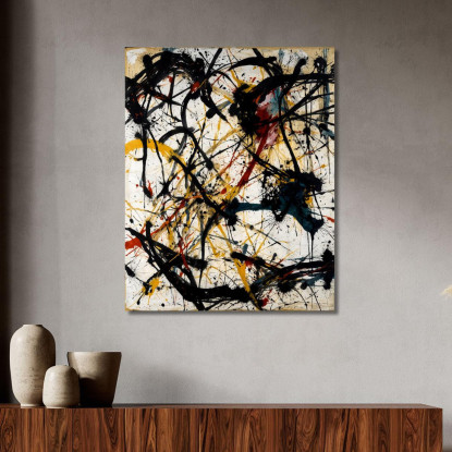 Numero 26 Opera Ispirata 3 Jackson Pollock ijsp18 quadro stampato su tela
