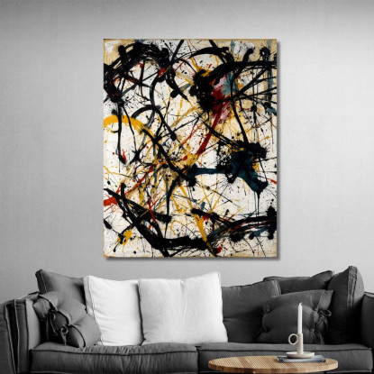 Numero 26 Opera Ispirata 3 Jackson Pollock ijsp18 quadro stampato su tela