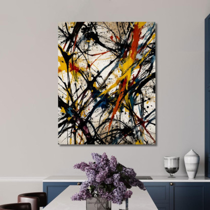 Numero 26 Opera Ispirata Jackson Pollock ijsp19 quadro stampato su tela