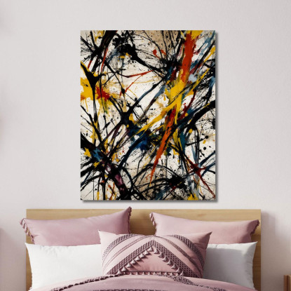 Numero 26 Opera Ispirata Jackson Pollock ijsp19 quadro stampato su tela