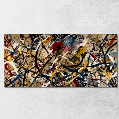 Numero 30 Ispirato Jackson Pollock ijsp20 quadro stampato su tela
