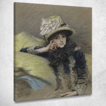 Ritratto Di Giovane Donna James Tissot jts73 quadro stampato su tela