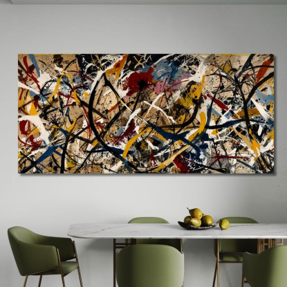 Numero 30 Ispirato Jackson Pollock ijsp20 quadro stampato su tela