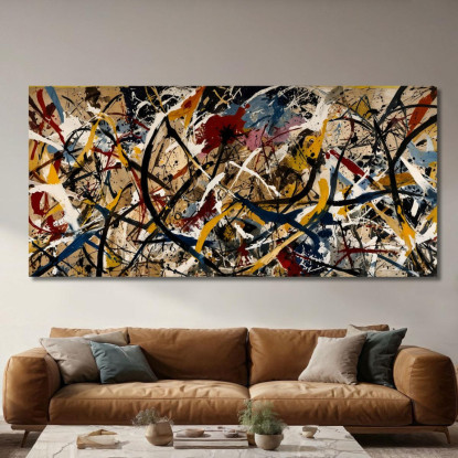 Numero 30 Ispirato Jackson Pollock ijsp20 quadro stampato su tela