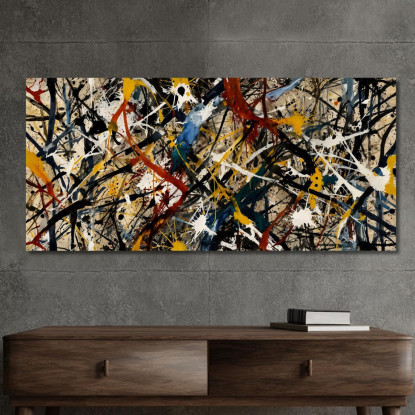 Numero 5 Reimmaginato Jackson Pollock ijsp22 quadro stampato su tela