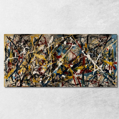 Oltre Convergence Opera Ispirata Jackson Pollock ijsp23 quadro stampato su tela