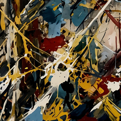 Oltre Convergence Opera Ispirata Jackson Pollock ijsp23 quadro stampato su tela