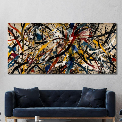 Risonanze Astratte Stile Jackson Pollock ijsp25 quadro stampato su tela