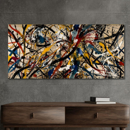 Risonanze Astratte Stile Jackson Pollock ijsp25 quadro stampato su tela