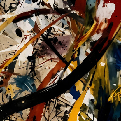 Risonanze Astratte Stile Jackson Pollock ijsp25 quadro stampato su tela