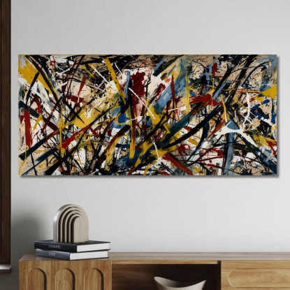 Sintesi Cromatica Stile Jackson Pollock ijsp26 quadro stampato su tela