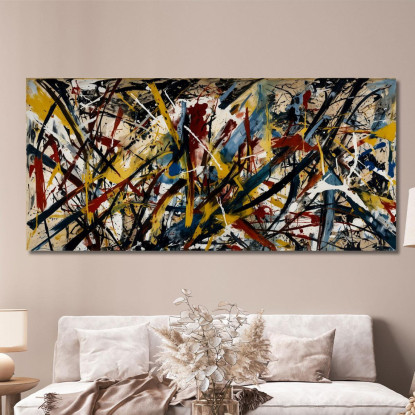 Sintesi Cromatica Stile Jackson Pollock ijsp26 quadro stampato su tela