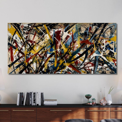 Sintesi Cromatica Stile Jackson Pollock ijsp26 quadro stampato su tela