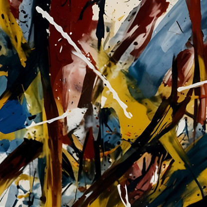 Sintesi Cromatica Stile Jackson Pollock ijsp26 quadro stampato su tela