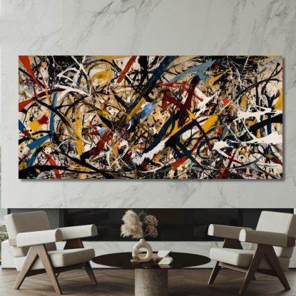 Vortice Di Colori Stile Jackson Pollock ijsp27 quadro stampato su tela