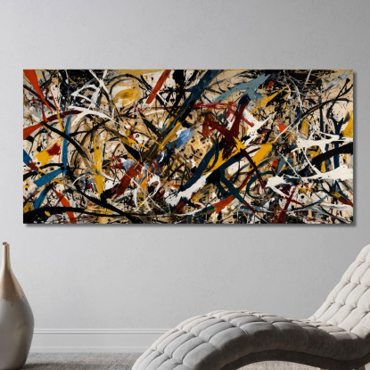 Vortice Di Colori Stile Jackson Pollock ijsp27 quadro stampato su tela