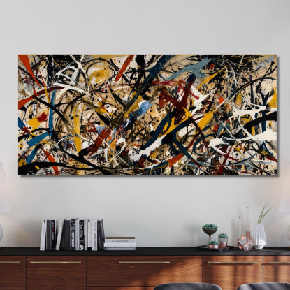 Vortice Di Colori Stile Jackson Pollock ijsp27 quadro stampato su tela