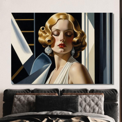 Fascino Silenzioso Stile Tamara de Lempicka ilmt13 quadro stampato su tela