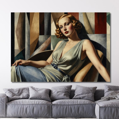 La Musa Dorata Stile Tamara de Lempicka ilmt17 quadro stampato su tela