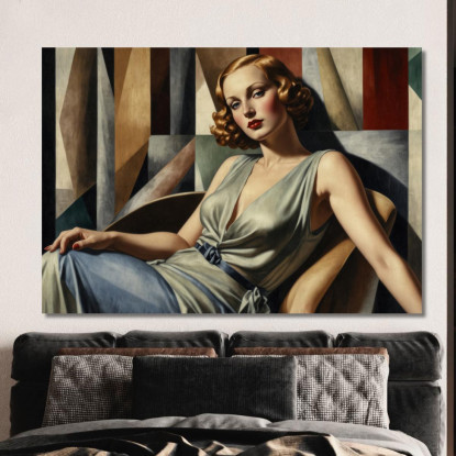 La Musa Dorata Stile Tamara de Lempicka ilmt17 quadro stampato su tela