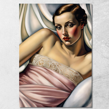 La Camicia Rosa Reinterpretazione Tamara de Lempicka ilmt20 quadro stampato su tela
