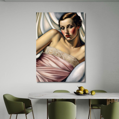 La Camicia Rosa Reinterpretazione Tamara de Lempicka ilmt20 quadro stampato su tela