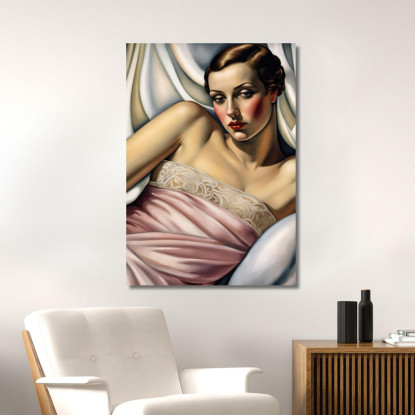 La Camicia Rosa Reinterpretazione Tamara de Lempicka ilmt20 quadro stampato su tela
