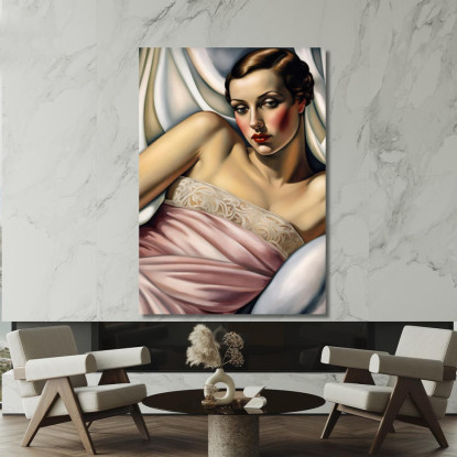 La Camicia Rosa Reinterpretazione Tamara de Lempicka ilmt20 quadro stampato su tela