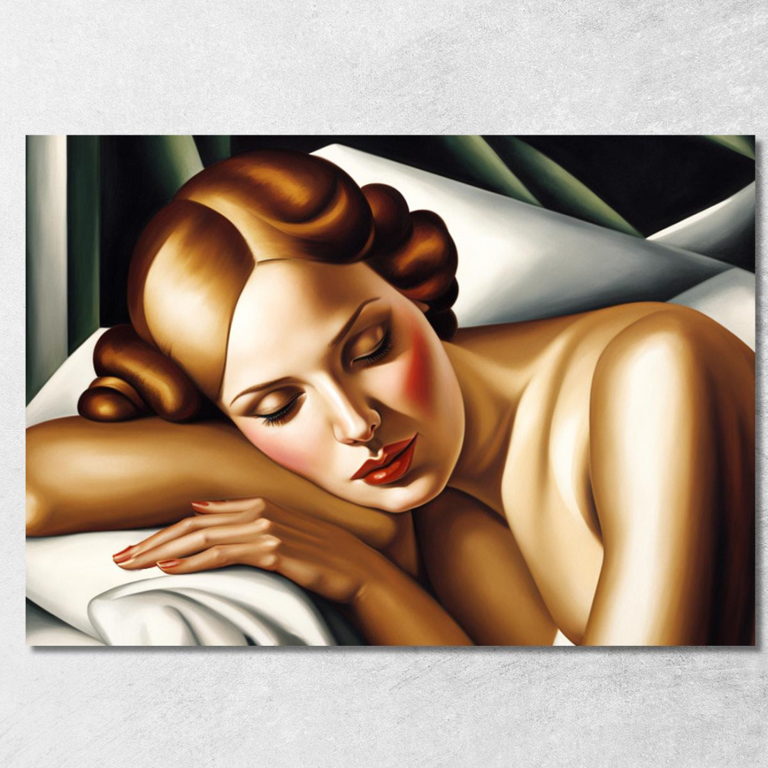 La Dormiente Ispirato A Tamara de Lempicka ilmt21 quadro stampato su tela