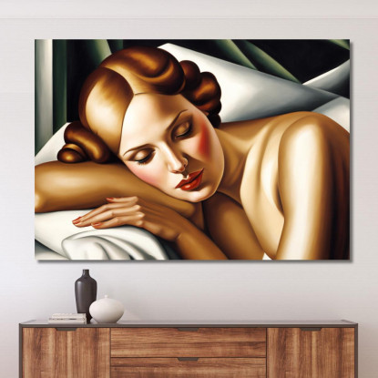 La Dormiente Ispirato A Tamara de Lempicka ilmt21 quadro stampato su tela