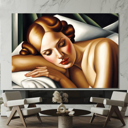 La Dormiente Ispirato A Tamara de Lempicka ilmt21 quadro stampato su tela